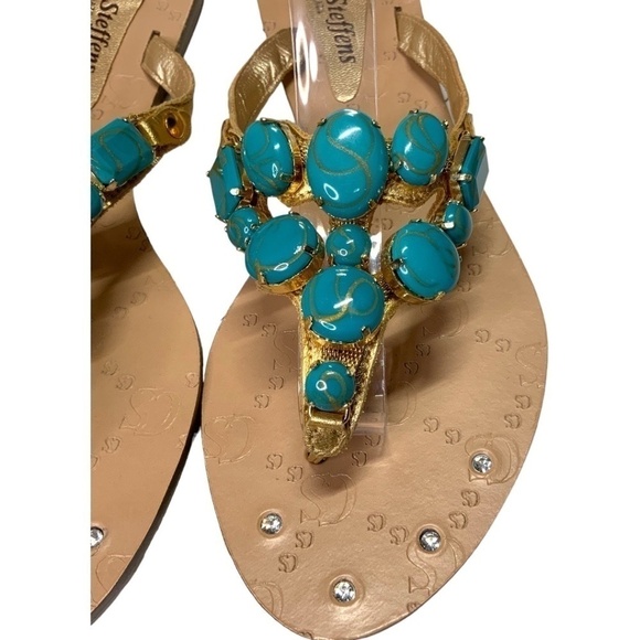 CARMEN STEFFENS Vt Dourado Womens Slide Thong Flat Sandals size 5 MADE IN BRAZIL - Picture 4 of 7